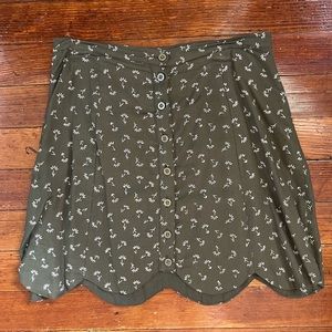 Cooperative Cotton Button-Down Skirt. Size 0.